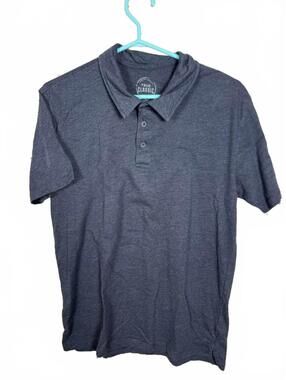 True Classic Large Dark Gray/Blue Polo Shirt mens large